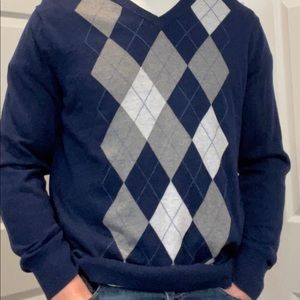 Plaid V Neck Sweater Size XL